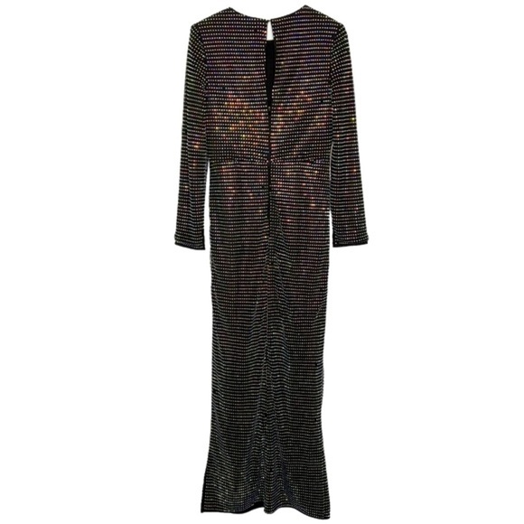 Monique Lhuillier Lorelei Crystal Net Gown Black Size 10 NEW - Picture 8 of 16